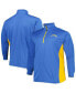 Men's Powder Blue and Gold Los Angeles Chargers Big and Tall Quarter-Zip Jacket