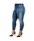 Фото #3 товара Women's Plus Size Curvy Fit Stretch Denim Cropped Ankle Jeans