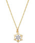 Children's Two-Tone Frozen Snowflake 15" Pendant Necklace in 14k Gold