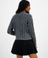 ფოტო #2 პროდუქტის Juniors' Cable-Knit Long-Sleeve Sweater