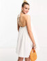 Фото #8 товара The Frolic Maternity sunstone halter volume mini summer dress in white waffle