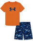 ფოტო #1 პროდუქტის Toddler & Little Boys Logo T-Shirt & Printed Shorts, 2 Piece Set