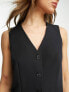ASOS DESIGN sleeveless button through waistcoat dress in black