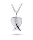 ფოტო #3 პროდუქტის Amulet Feathered Heart Guardian Angel Wing Pendant Necklace For Women Teen Antiqued .925 Sterling Silver Small