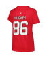 Фото #2 товара Branded Women's Jack Hughes Red New Jersey Devils Plus Size Name Number T-Shirt