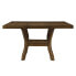 Transitional Brown Finish Dining Table With Lower Display Shelf And Extension Leaf Mindy