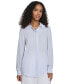 Фото #1 товара Women's Solid Covered-Placket Long-Sleeve Blouse