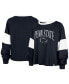 ფოტო #1 პროდუქტის Women's Navy Distressed Penn State Nittany Lions Upside Rhea Raglan Long Sleeve T-shirt