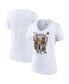 ფოტო #1 პროდუქტის Women's White Denver Nuggets 2023 NBA Finals Champions Windmill Team Caricature V-Neck T-shirt