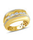 ფოტო #1 პროდუქტის Men's Diamond Two-Tone Ring (1/5 ct. t.w.) in Sterling Silver & 14k Gold-Plate