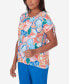 Women's Neptune Beach Whimsical Floral Top with Side Ties