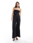 Фото #1 товара & Other Stories linen strapless jumpsuit in black