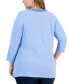 Фото #2 товара Plus Size Embroidered V-Neck Knit Tunic Top, Created for Macy's