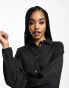 ASOS DESIGN Tall – Mini-Jeanskleid in Schwarz mit Gürtel