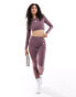 Adidas Performance Hyperglam training crop top in purple Shadow Fig / Weiß, L - фото #2