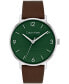 ფოტო #1 პროდუქტის Men's Modern Brown Leather Watch 42mm