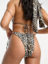 Фото #2 товара South Beach mix & match tie side bikini bottom in leopard print