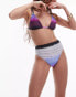 Фото #1 товара Topshop high waist high leg bikini bottom with ombre print in purple