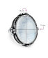 ფოტო #2 პროდუქტის Leaf Large Oval Natural Moonstone Statement Ring Western Jewelry For Women .925 Sterling Silver