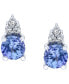 ფოტო #2 პროდუქტის Tanzanite (1/2 ct. t.w.) & Diamond (1/20 ct. t.w.) Stud Earrings in 14k White Gold