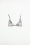 Floral embroidery triangle bra