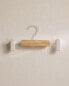 Фото #18 товара Pack of children’s wooden hangers with clips (pack of 3)