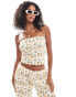 Фото #1 товара ASOS DESIGN waffle bandeau co-ord in orange fruit print