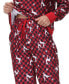 Фото #4 товара Women's Printed Crew Neck Long Sleeve Top with Jogger 2 Pc Pajama Set