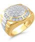 ფოტო #1 პროდუქტის Men's Diamond Round Cluster Ring (2 ct. t.w.) in 10k Gold & White Gold