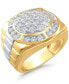 Фото #1 товара Men's Diamond Round Cluster Ring (2 ct. t.w.) in 10k Gold & White Gold