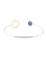 ფოტო #2 პროდუქტის Two Toned Genuine Malachite Circle Cuff Bracelet