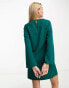 Фото #8 товара New Look flare sleeve mini dress in dark green
