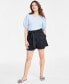 ფოტო #1 პროდუქტის Women's Paperbag-Waist Belted Shorts, Created for Macy's
