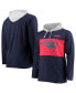 Фото #4 товара Men's Navy New England Patriots Big and Tall Logo Hoodie Long Sleeve T-shirt