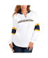ფოტო #1 პროდუქტის Women's White, Navy Nashville Predators Goal Zone Long Sleeve Lace-Up Hoodie T-shirt