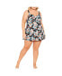 Фото #2 товара Plus Size Twist Print Swim Dress
