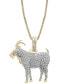 ფოტო #1 პროდუქტის Diamond Goat Pendant Necklace (1/2 ct. t.w.) in 14k Gold-Plated Sterling Silver, 22"