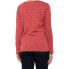 Dylan 256823 Women Soft Slub Stars T-Shirt V-Neck Long Sleeve Nomad Red Size S