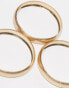 Фото #4 товара ASOS DESIGN Curve pack of 3 bangles in brushed gold tone