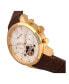 Automatic Arthur Gold Case, Genuine Brown Leather Watch 45mm
