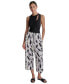 Women's Linen Printed Drawstring Pants