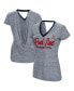 Фото #1 товара Women's Gray Boston Red Sox Halftime Back Wrap Top V-Neck T-shirt
