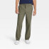 Men's Regular Fit Linen Straight Trousers - Goodfellow & Co Olive L