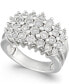 ფოტო #1 პროდუქტის Diamond Multi-Row Ring (1/2 ct. t.w.) in Sterling Silver or 14K Gold Over Sterling Silver