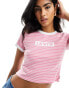 Фото #4 товара Levi's mini ringer t-shirt with chest text logo in pink stripe