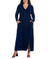 ფოტო #9 პროდუქტის Plus Size Long Sleeve V-neck Maxi Dress