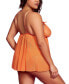 Фото #2 товара Plus Size Laced Flyaway Babydoll and Panty 2 Pc Lingerie Set