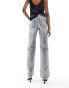 Фото #5 товара Stradivarius Tall wide leg dad jean in washed grey