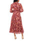 ფოტო #2 პროდუქტის Women's Floral-Print Tie-Neck Maxi Dress