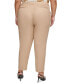 ფოტო #2 პროდუქტის Plus Size Linen-Blend Mid-Rise Straight-Leg Pants